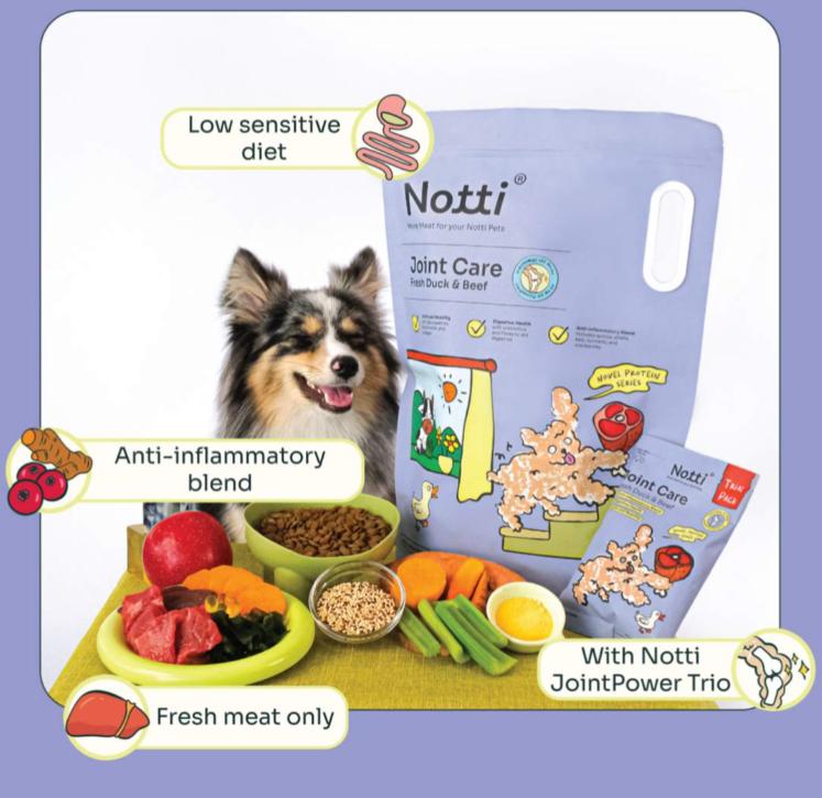 Notti Dog Kibbles 2kg Slow-baked Fresh Beef & Duck