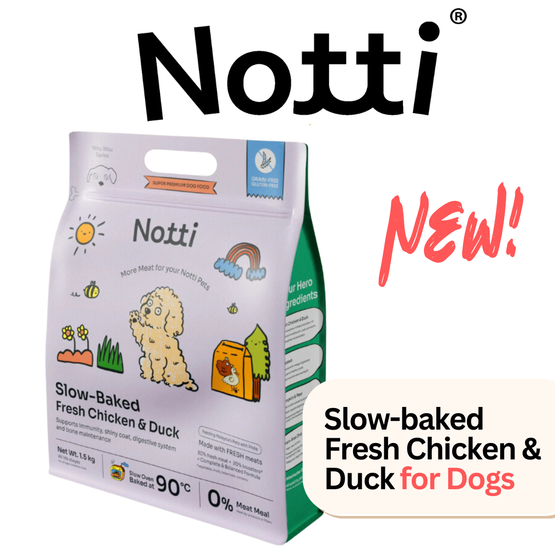 Notti Dog Kibbles 1.5kg Slow-baked Fresh Chicken & Duck - Baconlicious