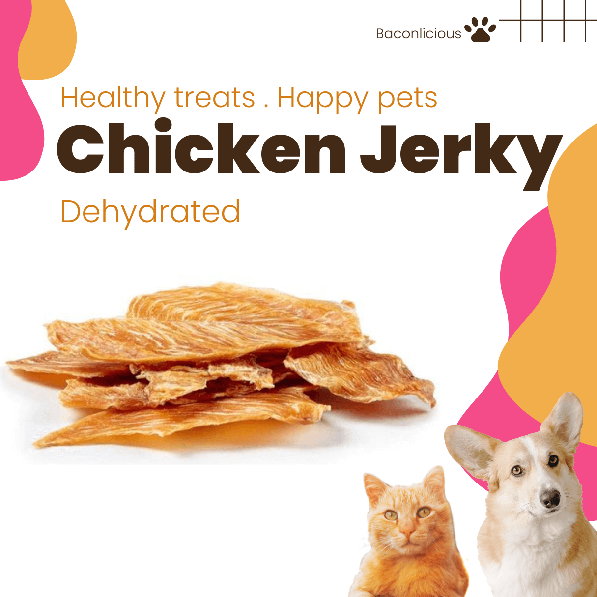 Dehydrated Chicken Jerky - Baconlicious