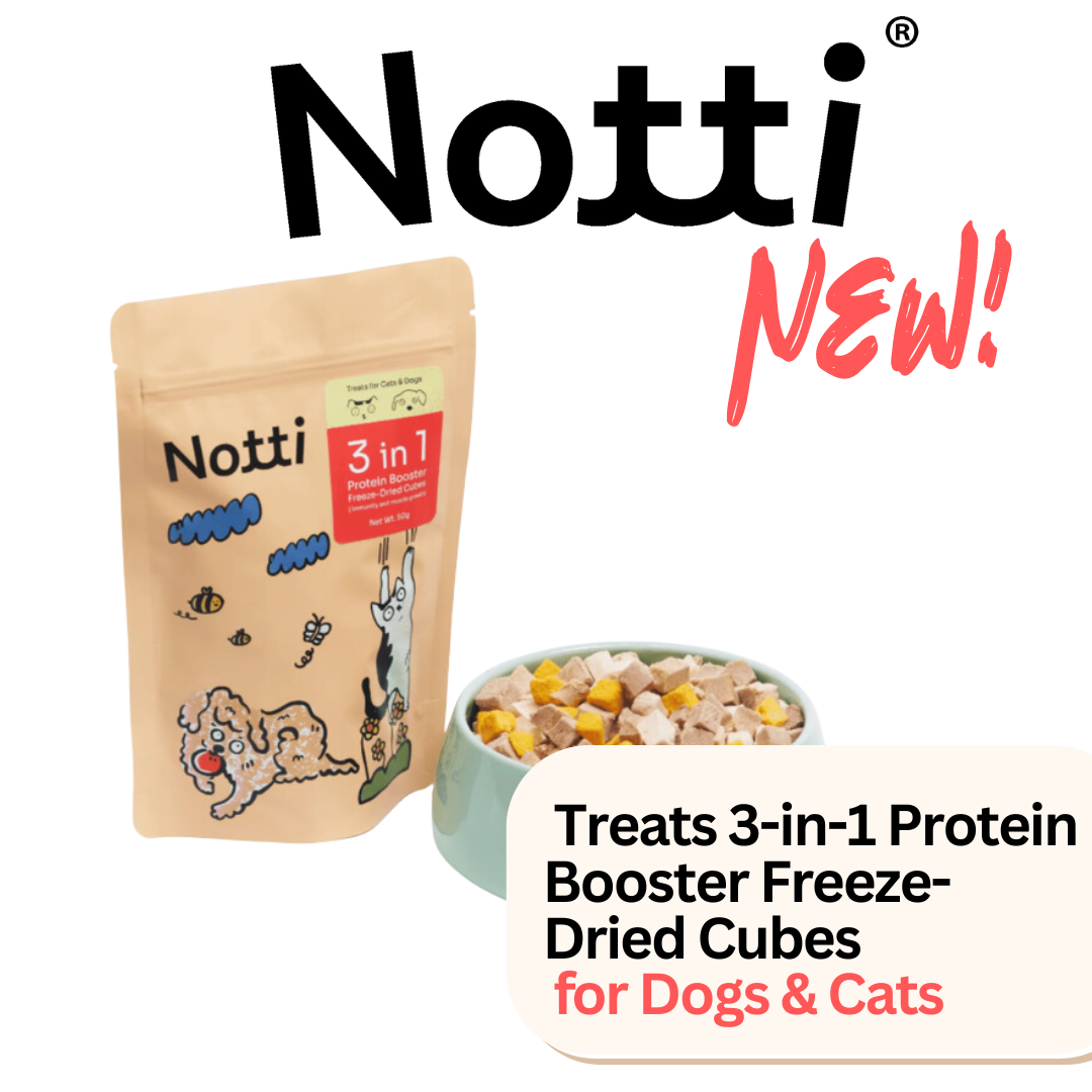 Notti Cat Treats Dog Treats 3-in-1 Protein Booster Freeze-Dried Cubes - Baconlicious