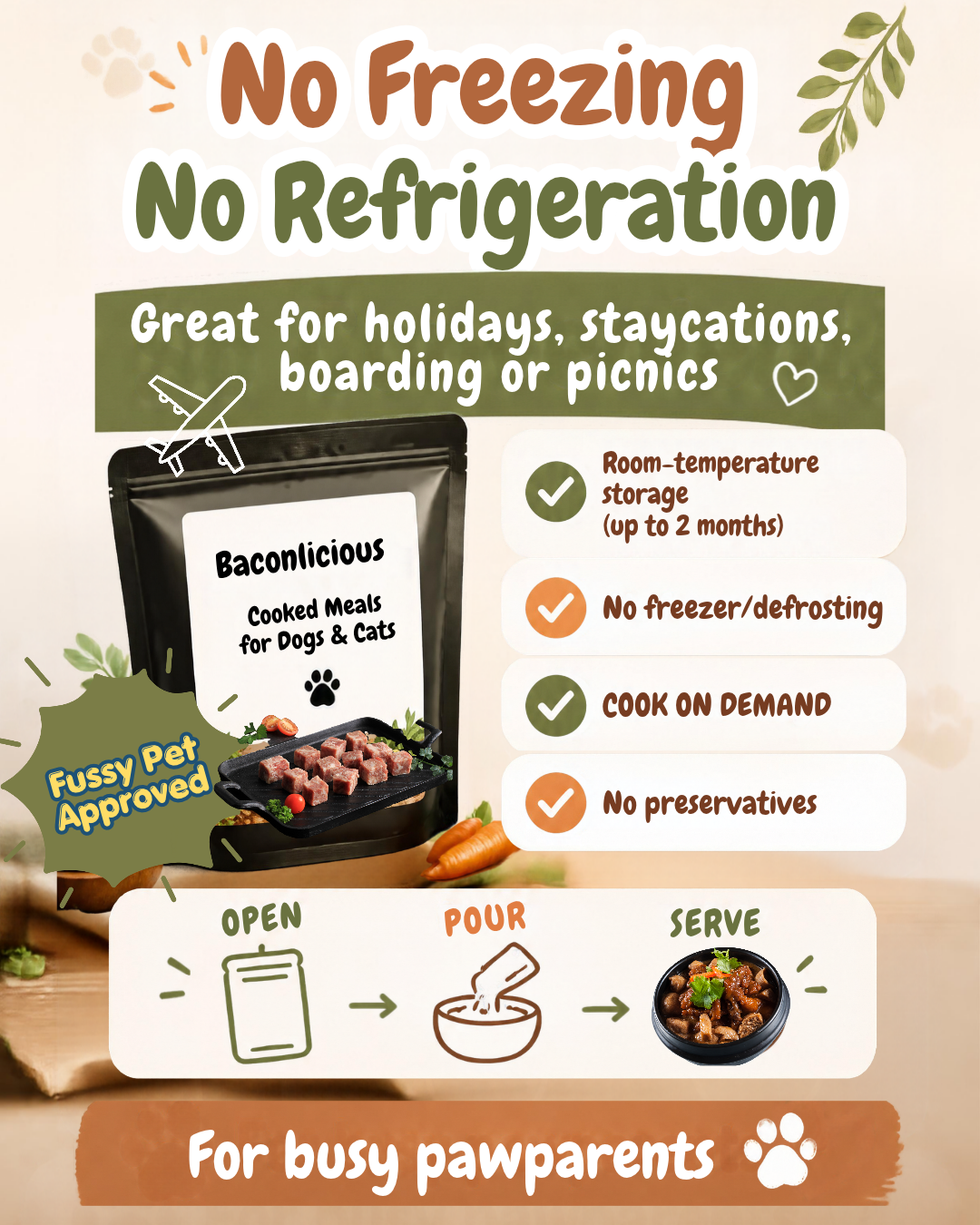 Meat Cubes for Pet. Pet food. Thermal Sterilization No Freezing Refrigeration Required. [SG Product]