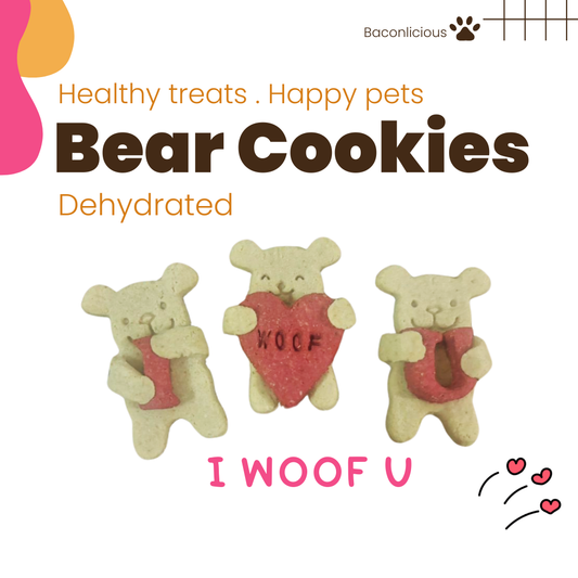 Dog biscuit. Bear Cookies. I woof you.