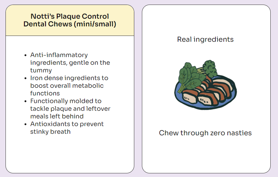 Notti Dog Treats Plaque Control Dental Chews - Baconlicious