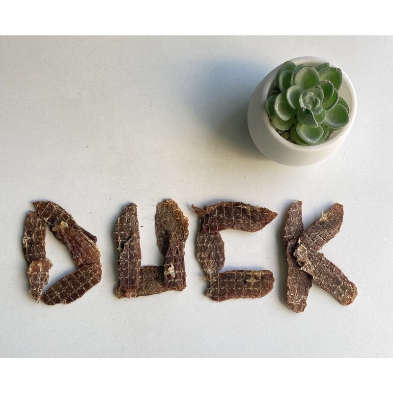 Dehydrated duck jerky for dogs or cats, duck jerky