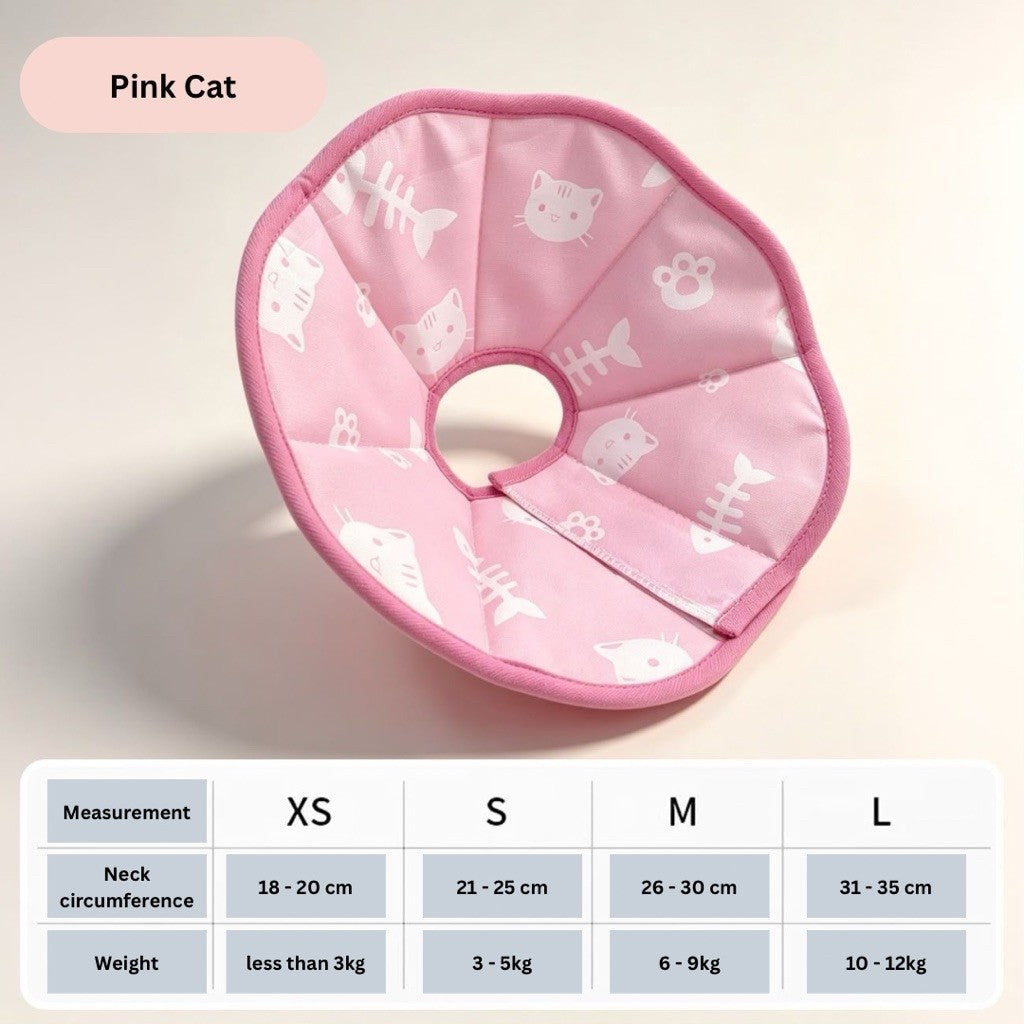 Pet Recovery Cone Soft Collar for Cats and Dogs Adjustable Protective E-collar
