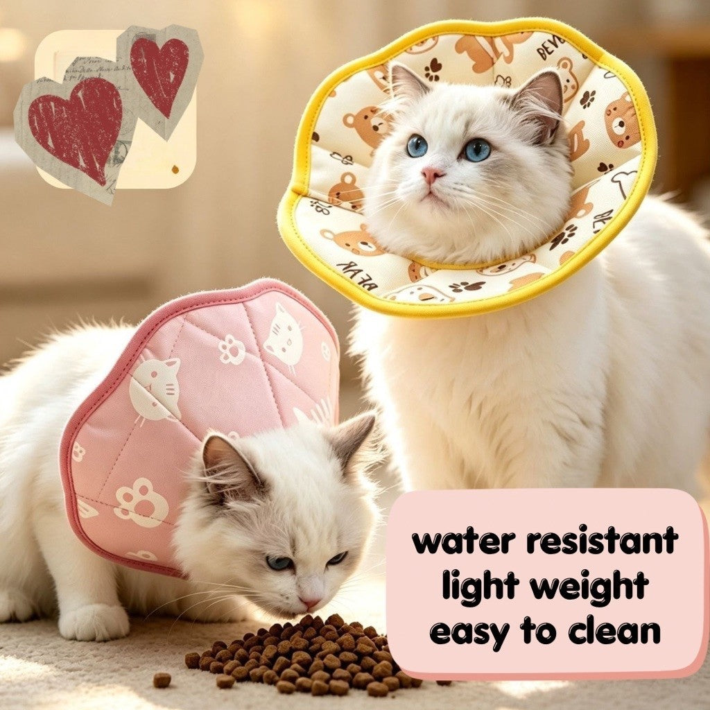 Pet Recovery Cone Soft Collar for Cats and Dogs Adjustable Protective E-collar