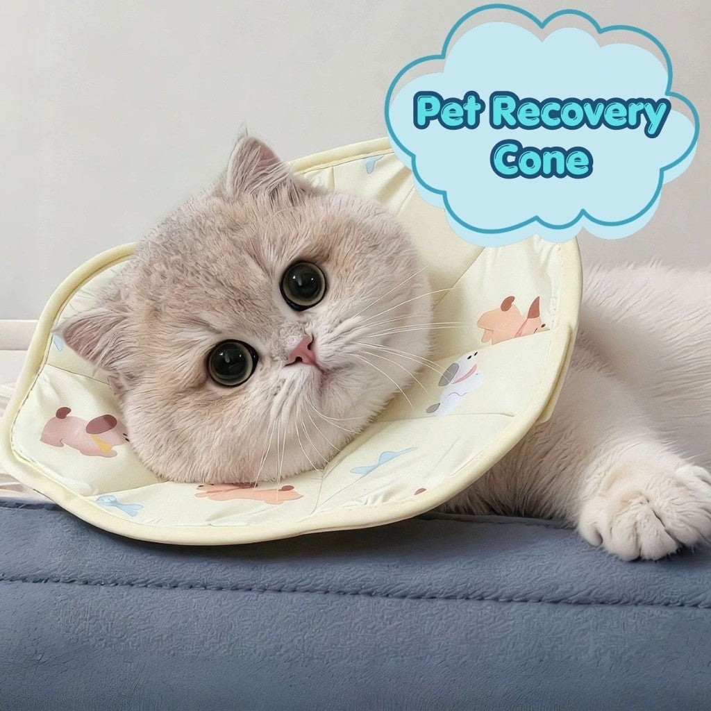 Pet Recovery Cone Soft Collar for Cats and Dogs Adjustable Protective E-collar