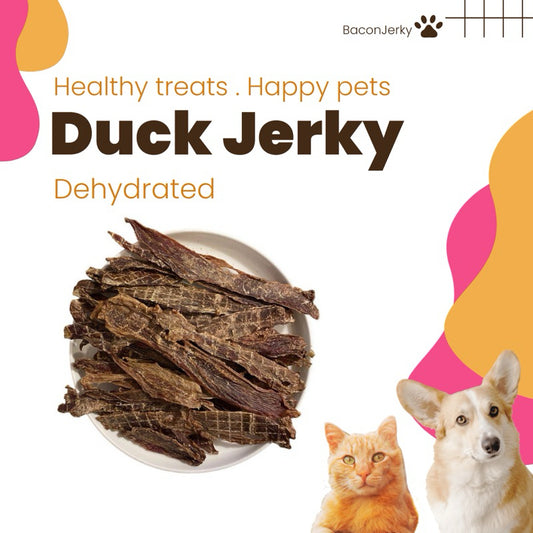 Dehydrated duck jerky for dogs or cats, duck jerky