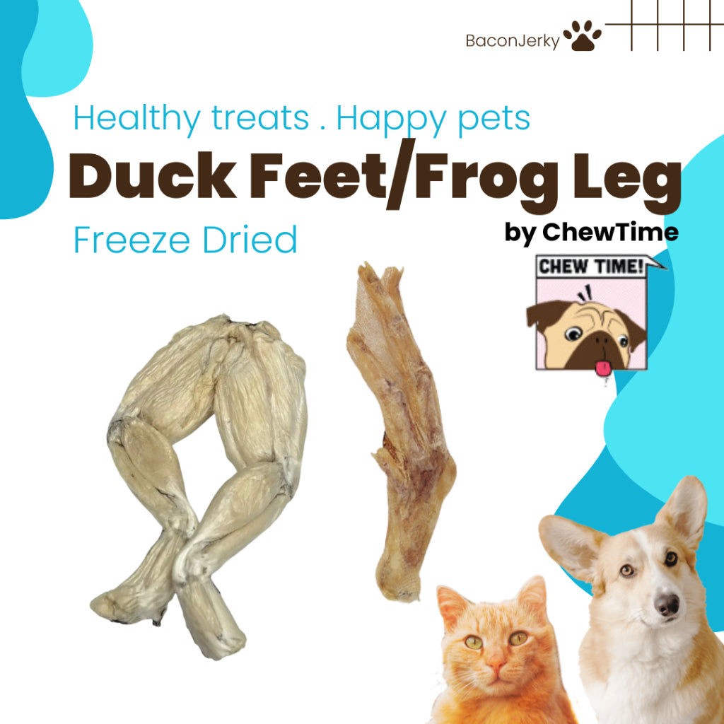 Freeze Dried Duck Feet& Frog Legs (by Chew Time) - Baconlicious