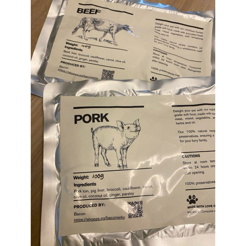 Home cooked food for dog. cooked food for cat. Happy Meal Duck, Beef, Pork. Soup for Dog