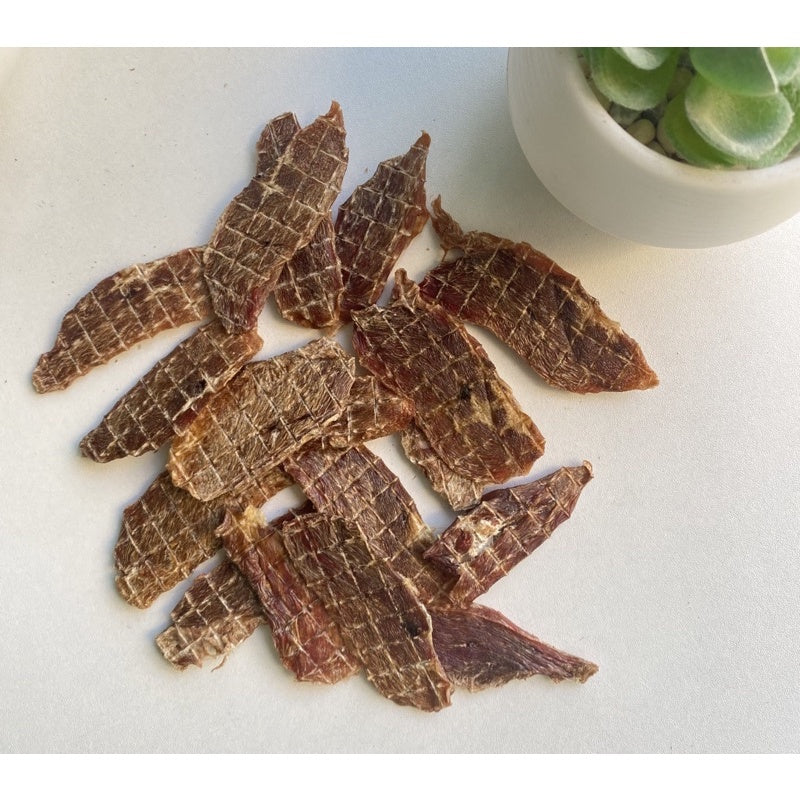 Dehydrated duck jerky for dogs or cats, duck jerky