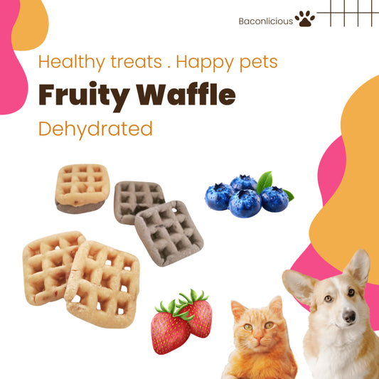 Blueberry Strawberry Yogurt Goat Milk Waffle. Fruity Waffle