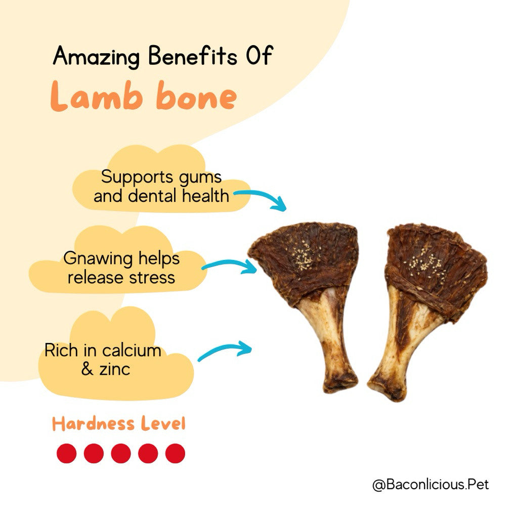 Lamb fan bones with duck jerky