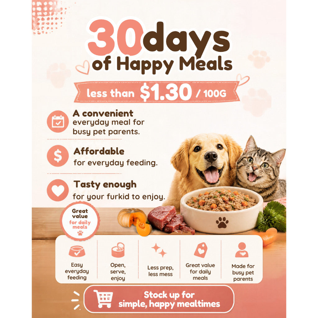 Fresh Pet Cook Food Meal for Dogs and Cats. Open and serve, no freezing or refrigeration required. Cook upon order